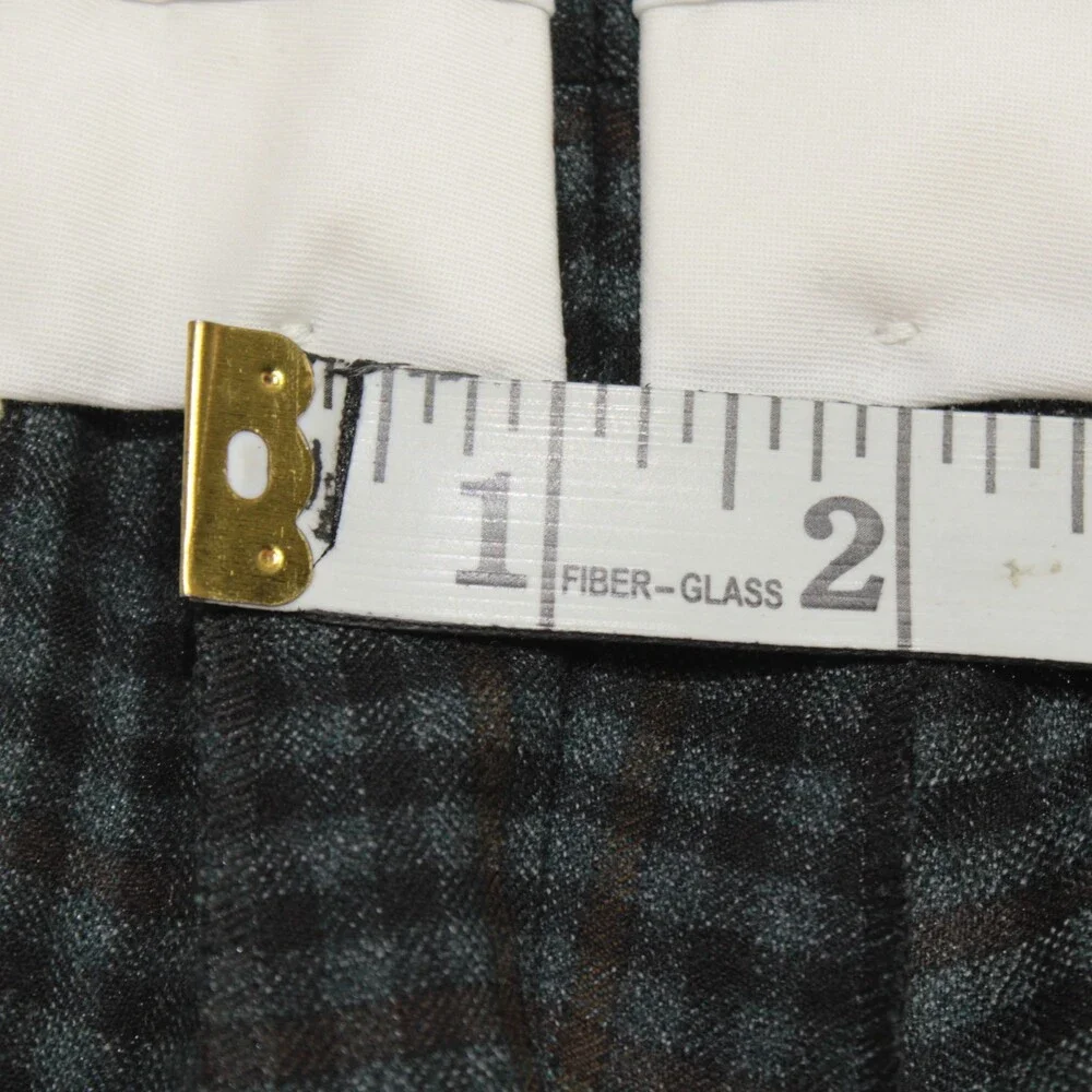 PT Torino NWT Dress Pants 48 (US 32) Slim Fit in Green Check Wool Blend